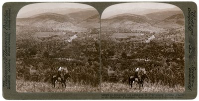 Libanon, ser østover over den øvre Jordandalen til Hermon-fjellet, 1900-tallet. av Underwood and Underwood