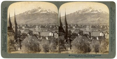 Lucerne og Mount Pilatus, Sveits, 1903. av Underwood and Underwood