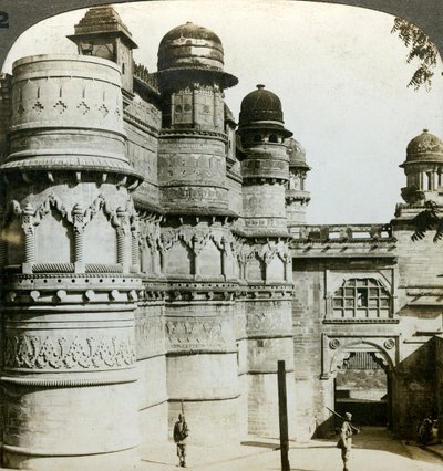 Man Singh Palace, Gwalior, Madhya Pradesh, India, ca 1900-tallet. av Underwood and Underwood