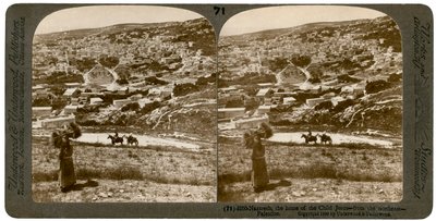 Nasaret, sett fra nord-øst, Palestina, 1900. av Underwood and Underwood