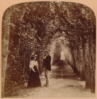 Queen Marys Bower, Hampton Court, London, England, 1896. av Underwood and Underwood