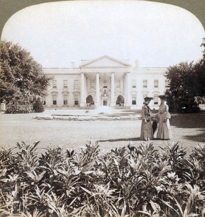 Det hvite hus, den historiske residensen til nasjonssjefen - nordfronten-Washington, D.C., 1908 av Underwood and Underwood