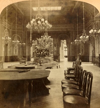 Den berømte rulettsalongen, Casino, Monte Carlo, Monaco, 1897. av Underwood and Underwood