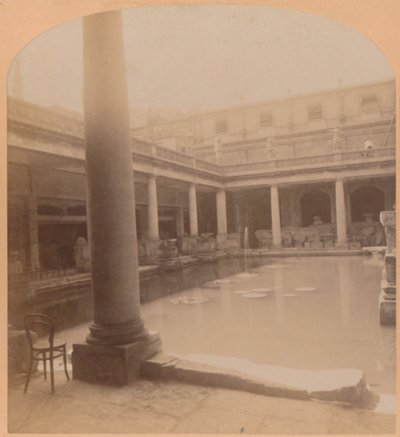 Det gamle romerske badet, Bath, England, 1900. av Underwood and Underwood