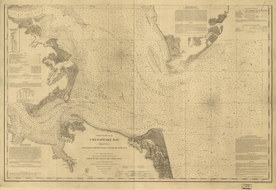 Chesapeake Bay, ark nr. 1, York River, Hampton Roads, Chesapeake-inngangen. LOK 99447134 av United States Coast Survey