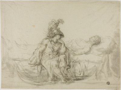 Achilles sørgende Patroklos av Unknown
