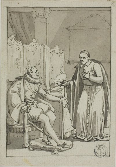 Publikum til kardinal med Henry IV av Unknown