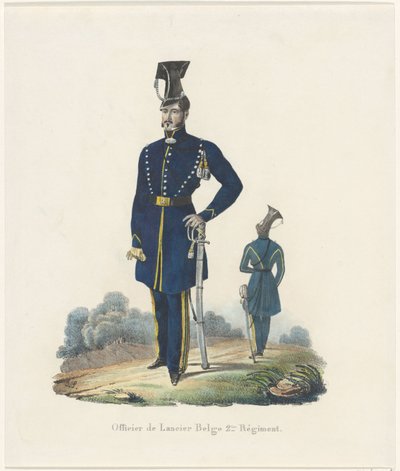 Belgisk snor, 1830 Offiser for belgiske Lancer 2nd Regiment (tittel på objekt) av Unknown