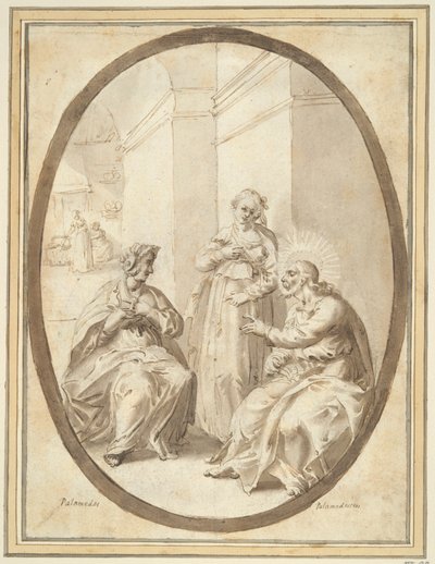 Kristus i huset til Marta og Maria av Unknown