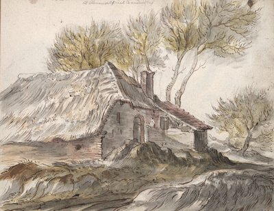 Hytte (recto); Skur (verso) av Unknown
