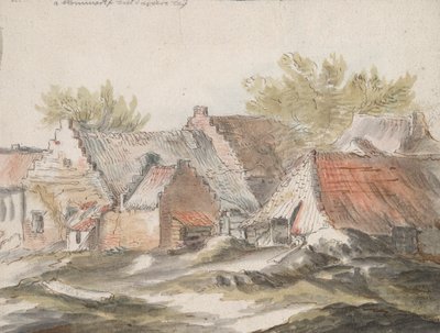 Hytter (recto); Wicker-verktøy (verso) av Unknown