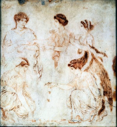 Terningspillere, Herculaneum, 1. århundre e.Kr. (enkaustisk maling på marmor) av Unknown