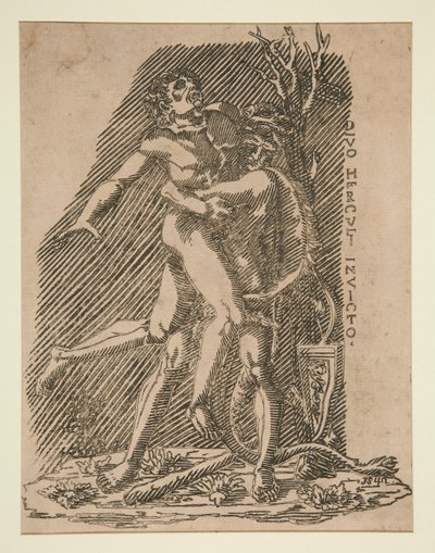 Hercules og Antaeus av Unknown