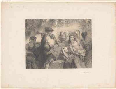 Italienske musikere ved en kiste av Unknown