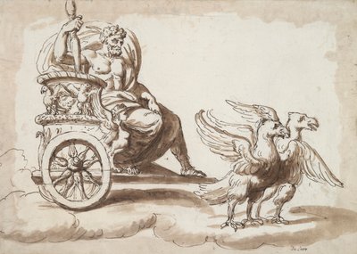 Jupiter i en vogn tegnet av Eagles av Unknown
