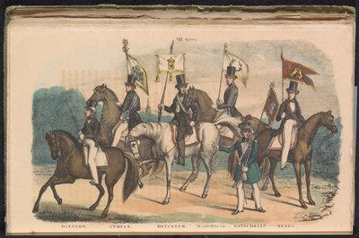 Kostymer og bannere til æresvaktene i Delfzijl, Zwolle, Deventer, Medemblik, Winschoten og Texel, 1840-1842 VIII. Gruppe (tittel på objekt) av Unknown
