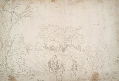 Landskap med campingvogn av Unknown