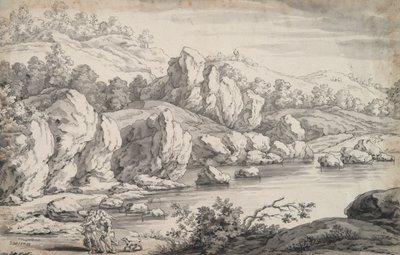 Landskap med Tobit og engel av Unknown