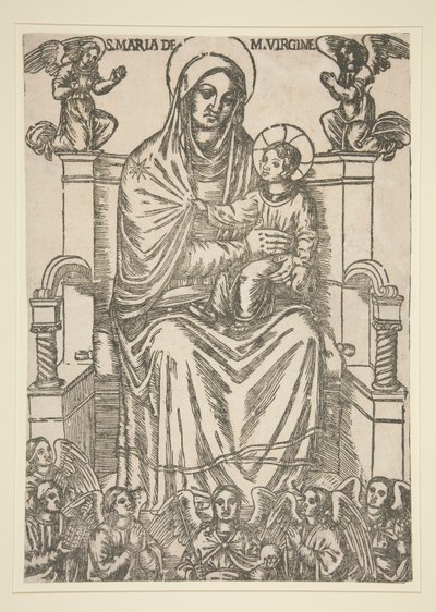 Madonna og Child Enthroned av Unknown