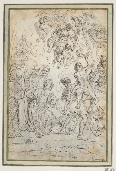 St. Johannes døperens og St. Lawrences martyrium av Unknown