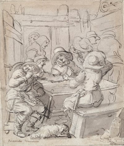 God jul (recto); Kvinne og soldat sitter ved bordet (verso) av Unknown
