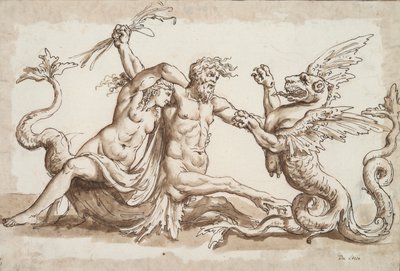 Nereid og Triton kjemper mot en Griffon av Unknown