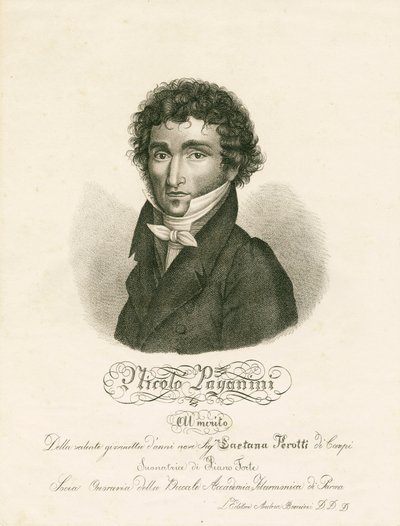 Niccolo Paganini - portrett av Unknown