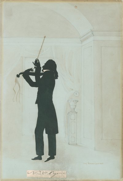 Niccolo Paganini - silhuett av Unknown
