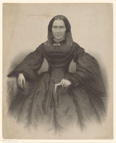 Portrett av en ukjent kvinne i en svart kjole av Unknown