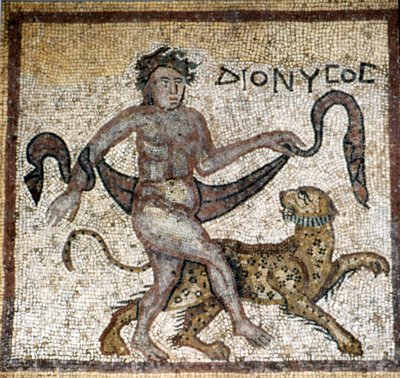 Romersk mosaikk, Dionysos med panter, c4. århundre av Unknown