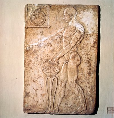 Romersk votivrelieff av idrettsutøver fra den republikanske perioden, Roma, c2. århundre f.Kr av Unknown
