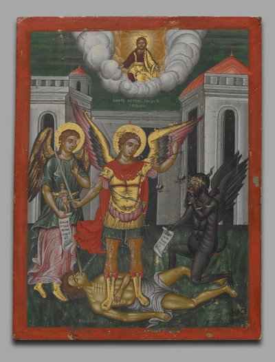 Saint Michael veier en sjel av Unknown