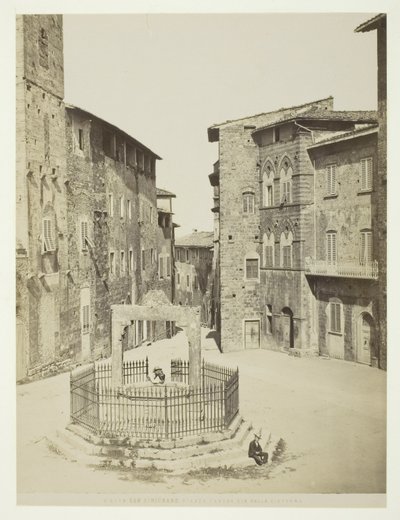 San Gimignano, Piazza Cavour cis av sisternen av Unknown