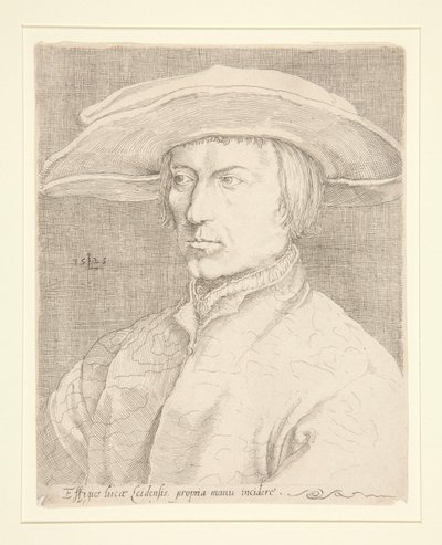 Selvportrett av kunstneren, 1525 [Portrett av en mann, såkalt Lucas van Leyden, selvportrett] av Unknown
