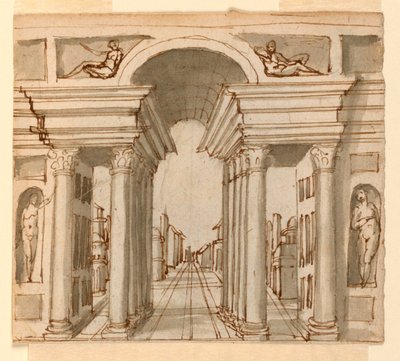 Scenedesign: Arkitektonisk perspektiv av Unknown