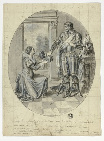 Chevalier Bayard Refusing 2500 Ducats av Unknown