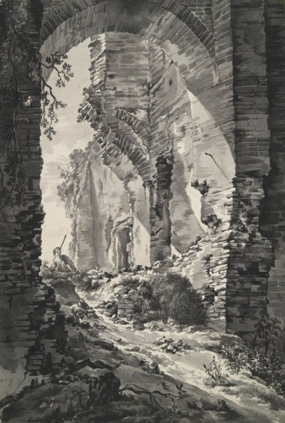 Inngangsporten til ruinene av Brederode Castle, Holland, med Shepherd av Unknown