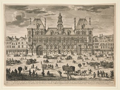 Utsikt over Hotel de Ville, Paris av Unknown