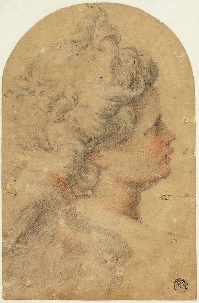 Kvinnens profil til høyre av Unknown