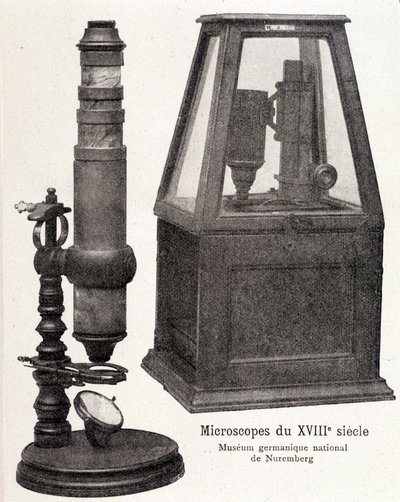 Mikroskoper fra 1700-tallet: National Germanic Museum of Nürnberg. av Unknown artist