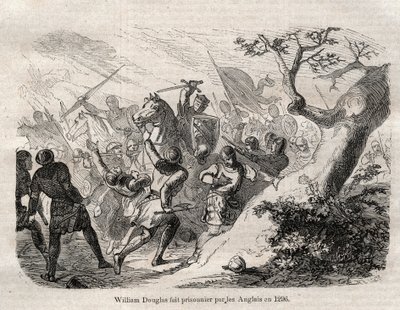 ARREST OF Sir William Douglas “” the Hardi”” (the Bold), Lord of Douglas (1243 - 1298) en 1296 - engraving in “” Dictionnaire populaire illustrious” - 1864 - by Joseph Decembre and Edmond Allonier - av Unknown artist