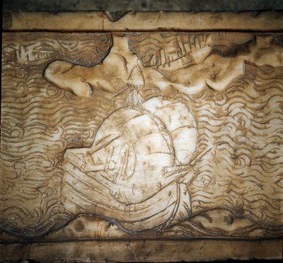 Et genuesisk skip. Detalj av marmorrelieff av Unknown artist