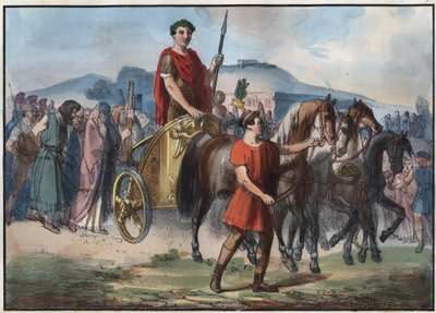 A Roman Triumph - engraving from “” Usi e Costumi di Tutti i i Popoli dell