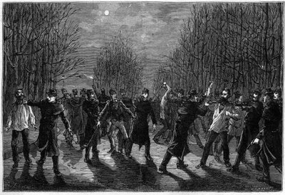 En slått til forbryterne i Bois de Boulogne i Paris i 1883 av Unknown artist