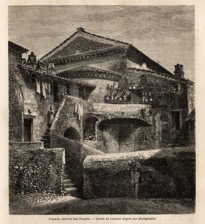 En cloaca bak kapellet i San Crispino av Unknown artist