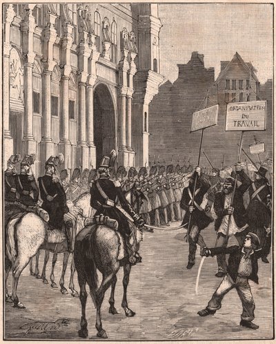 En gruppe sosialister som demonstrerte mot reformene til Louis Napoleon Bonaparte, 1849 på Champ de Mars, Paris av Unknown