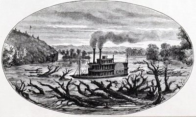 En hjuldamper på øvre Missouri av Unknown artist