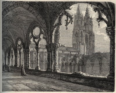 Abbaye Saint-Jean-des-Vignes - Soissons - (Saint Jean des Vignes) - gravering i "" PATRIE" - PECTUREQUIREQUE BESKRIVELSE AV FRANKRIKE I 6 BIND AV LUCIEN HUARD - slutten av 1800-tallet av Unknown artist