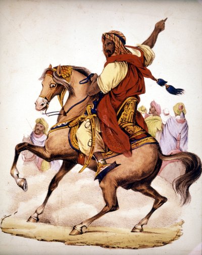 Abd El-Kader (1807 - 1883), arabisk emir av Algerie. 1800-talls litografi. av Unknown artist