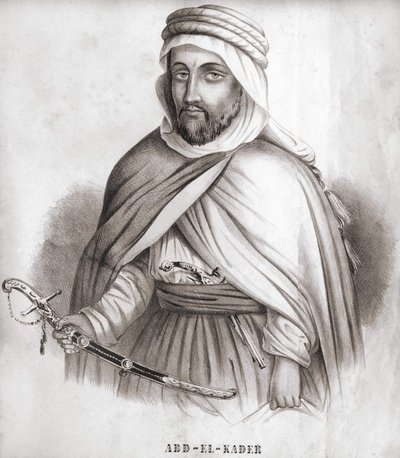 Abd al-Qadir (Abd al-Qadir) (1807-1883), arabisk Umair av dosen. av Unknown artist